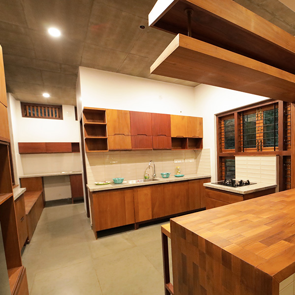 Modern Teak Modular Kitchen